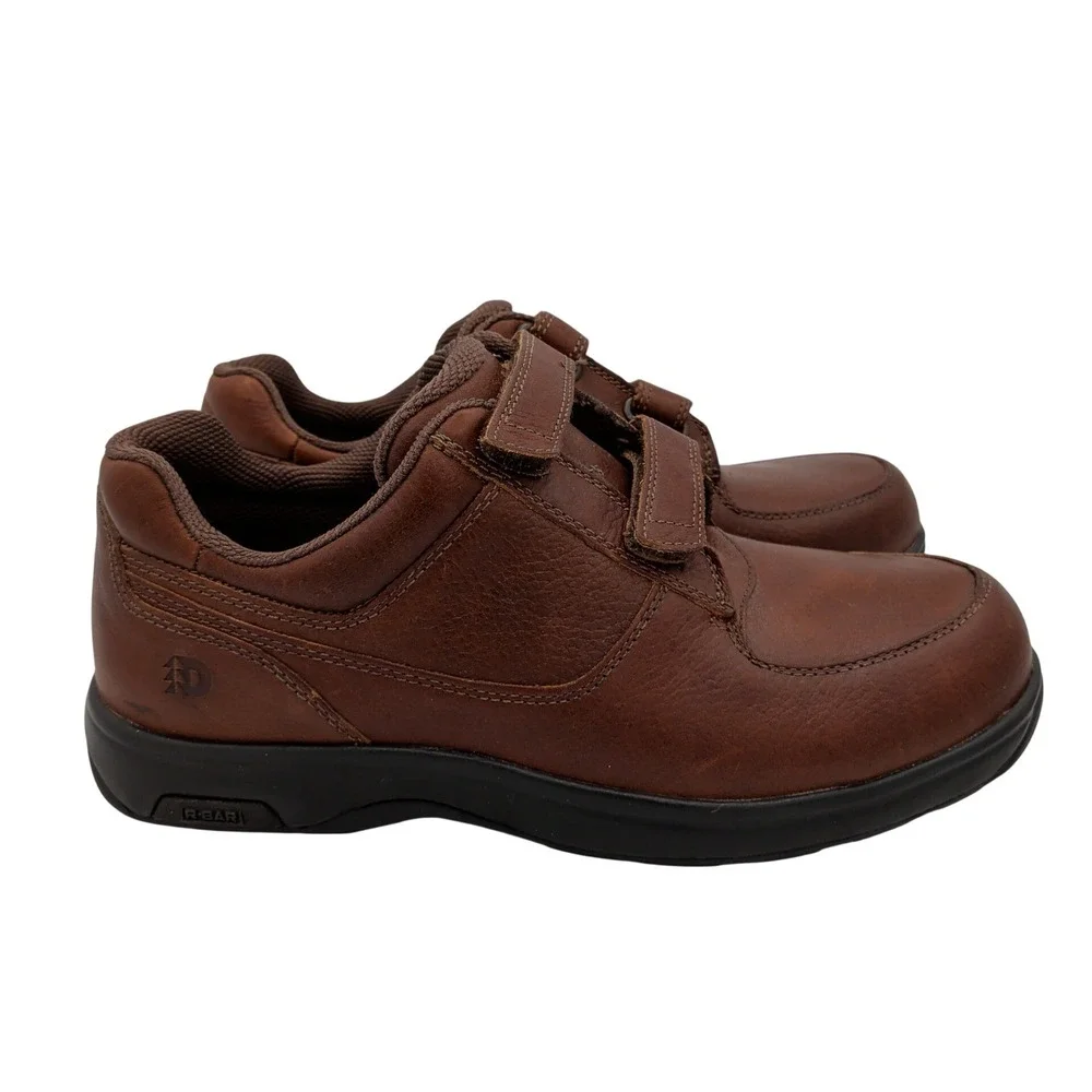 Dunham 8009SB Winslow Brown Leather Hook Loop Walking Shoes Mens 12 4E Wide